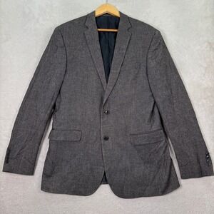 Jos A Bank 1905 Mens 42L Slim Fit Wool Cotton Gray Blazer Jacket Birdseye Preppy